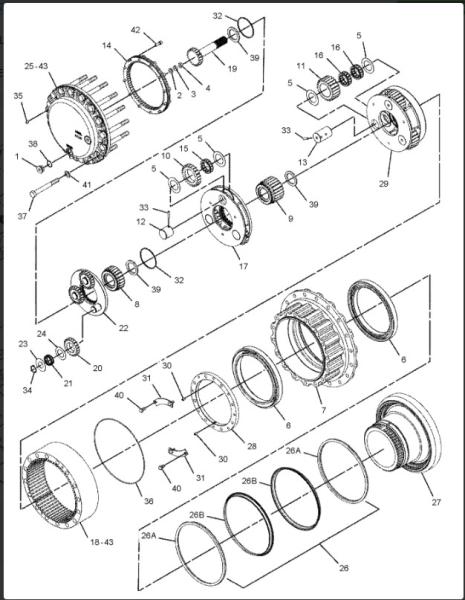 227-6116 227-6796 192-3237 Excavator Travel Gearbox Fit CAT320C 320CL Travel Gearbox