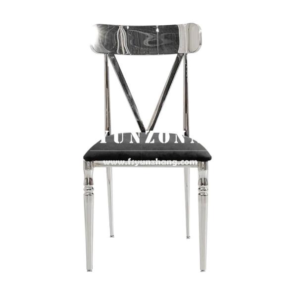 High Back Black Tufted Velvet Dining Chair Stainless Steel Legs Hotel Event Dinning Room SS Furniture Chairs