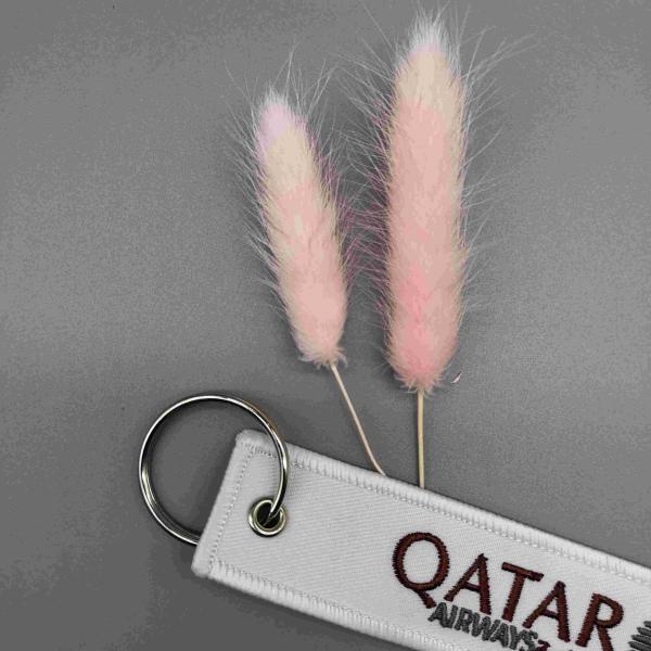 Qatar Airways Custom Patch Keychain Aviation Cultural Collection Compact Dual Sided