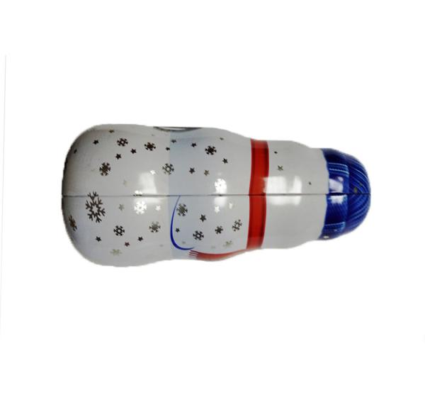 Snowman Shaped Gift Tin Can For Christmas Presents Packing Customized Logo