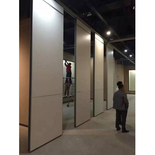 Hotel Acoustic Room Dividers / Wooden Sliding Wall Partitions Folding Parking System