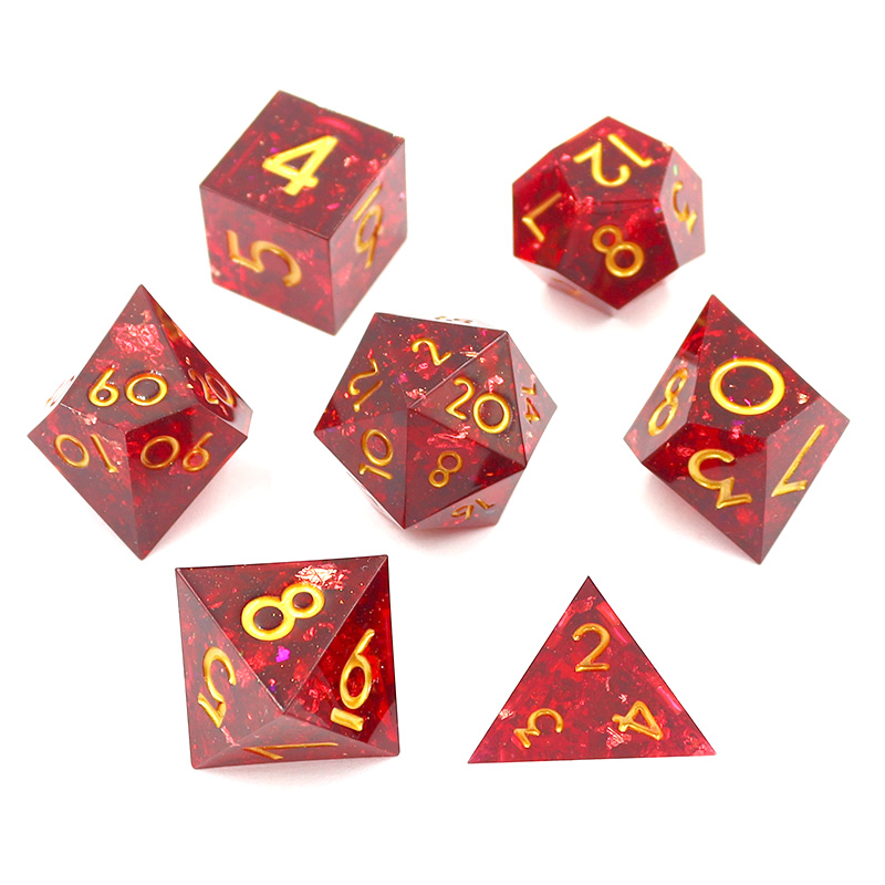 Custom Logo Liquid Core Resin Dice Set 14MM-20MM Polyhedral DND Dice for RPG Games