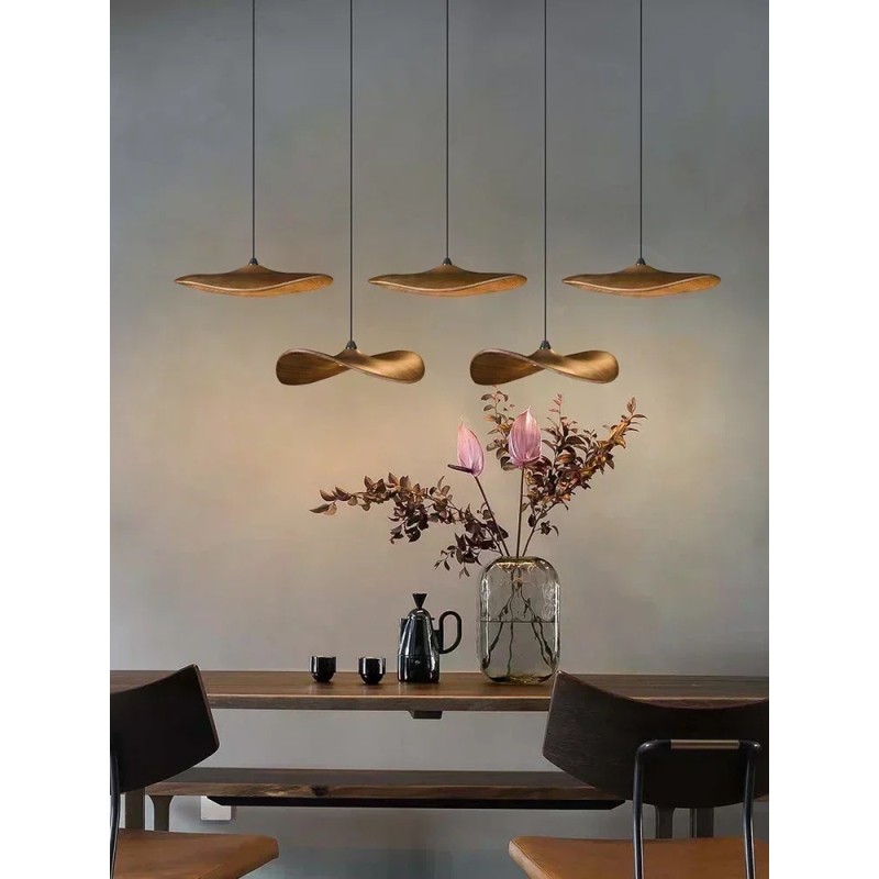 Japanese Wabi-sabi Style Retro Solid Wood Staircase Chandelier(WH-NC-156)