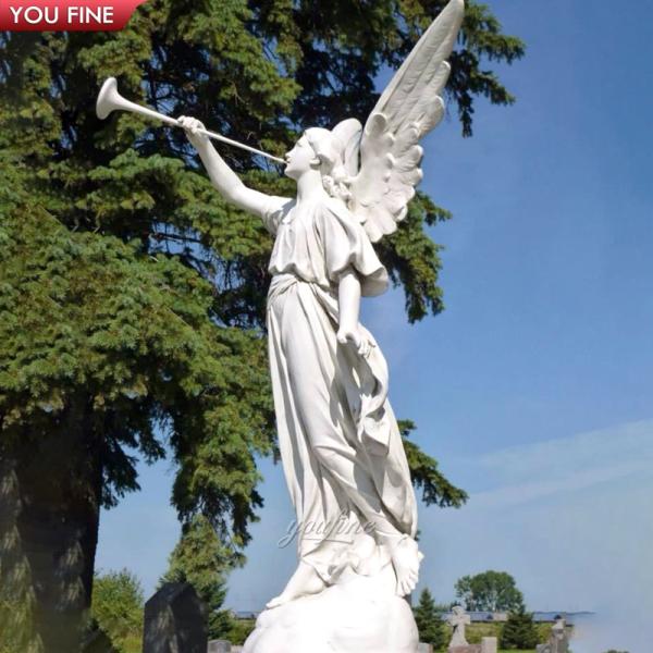 Outdoor Garden Lifesize Marble White Angel Statue