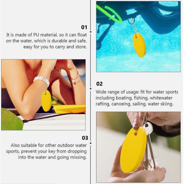 Blank Plain PU Boating Bulk Floating Keychains Foam Floater Ring Personalized