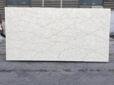 Light Grey Bevel Calacatta Quartz Countertops Lemon Juice Acid Resistant