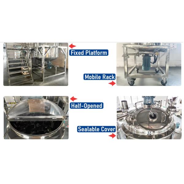 High Shear Mixer Stirring Tank 100L-5000L For Cream Shampoo Shower Gel