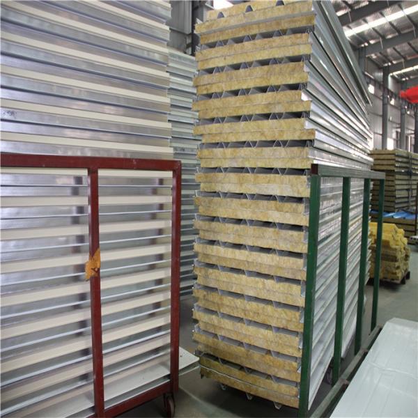 0.326mm steel sheet fireproof rock wool sandwich roof panel 5950 x 1150 x 50mm