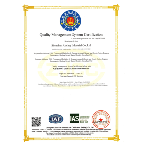 Shenzhen Abxing Industrial Co., Ltd. Certifications