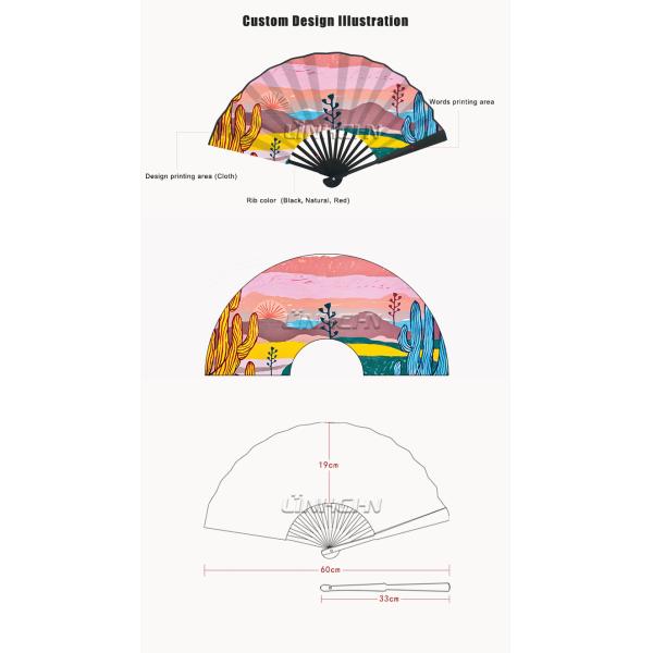 Promotional Hand Held Folding Fan with Custom Double Side Printed