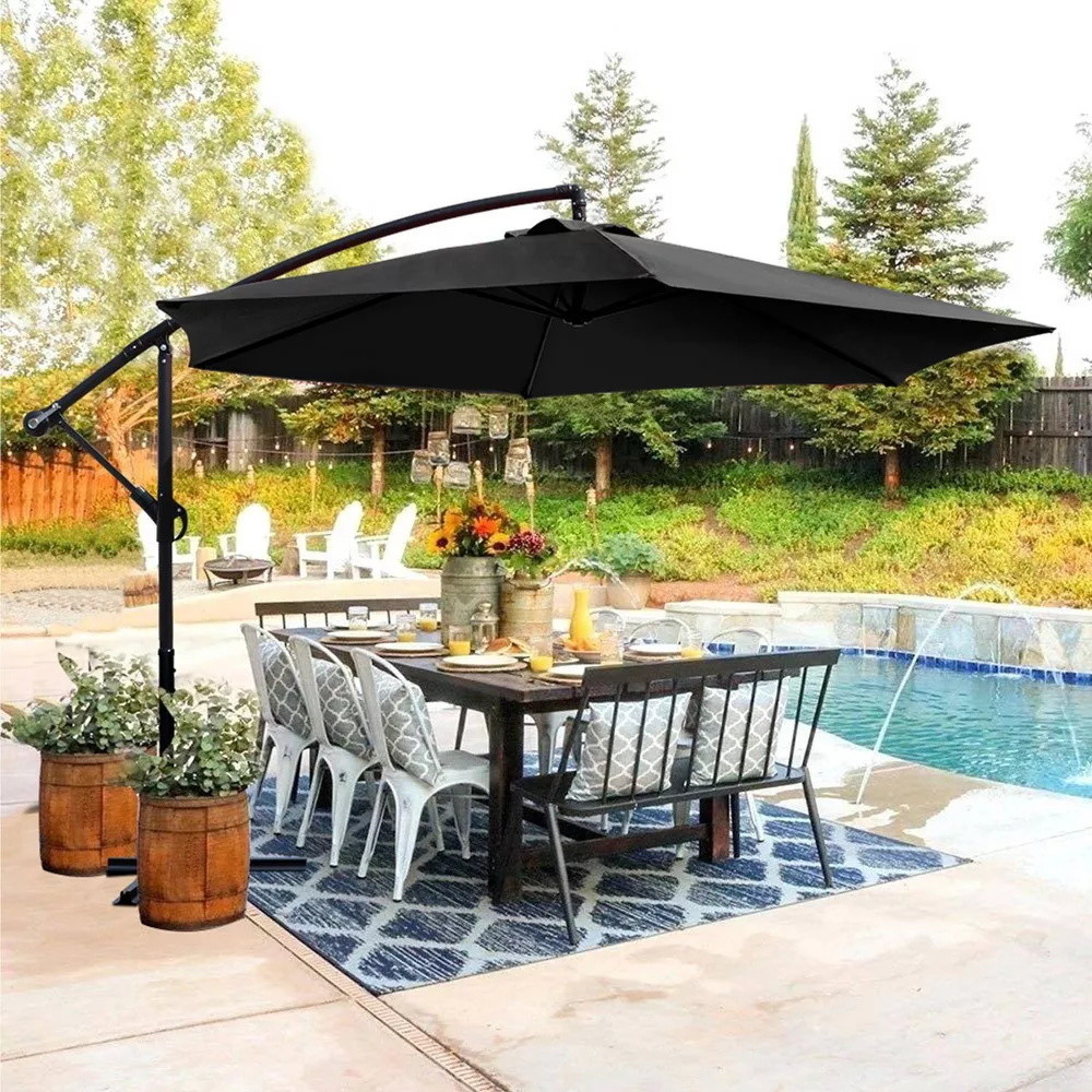 Patio Umbrella 10FT Steel Frame Waterproof Sun Shade Parasol for Outdoor Hanging Offset