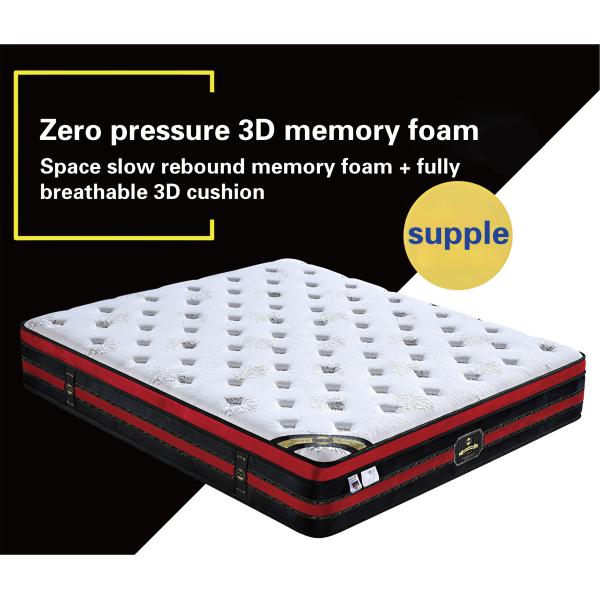 Modern Home Furniture Orthopedic Mattress with 3D Memory Foam and Independent Springs