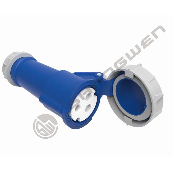 IP67 Connecteur industriel mâle femelle 220V 16A 3 broches à connecteur monophase à coque bleue pour électronique industrielle extérieure