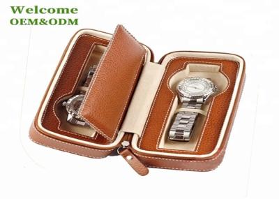 Handmade Watch Packing Box Classic with Brown Zip Leather  Travel Cases