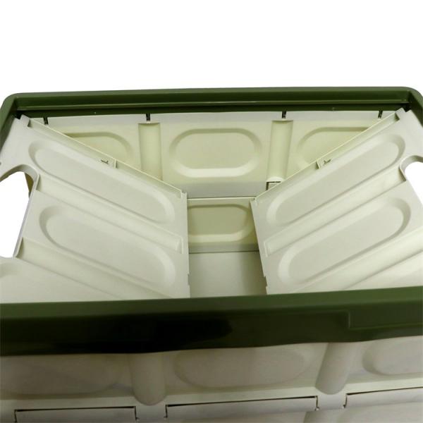 Beige Camping Collapsible Plastic Tote 10kg Plastic Car Boot Organiser