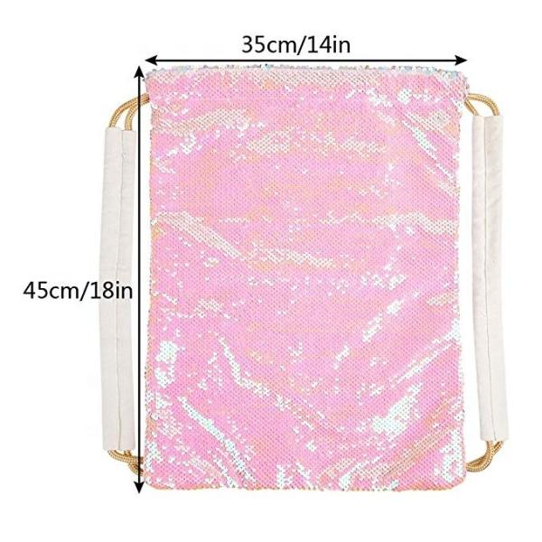 Adjustable Cord Mesh Drawstring Bags , Glitter Drawstring Backpack Secure Inner Pocket