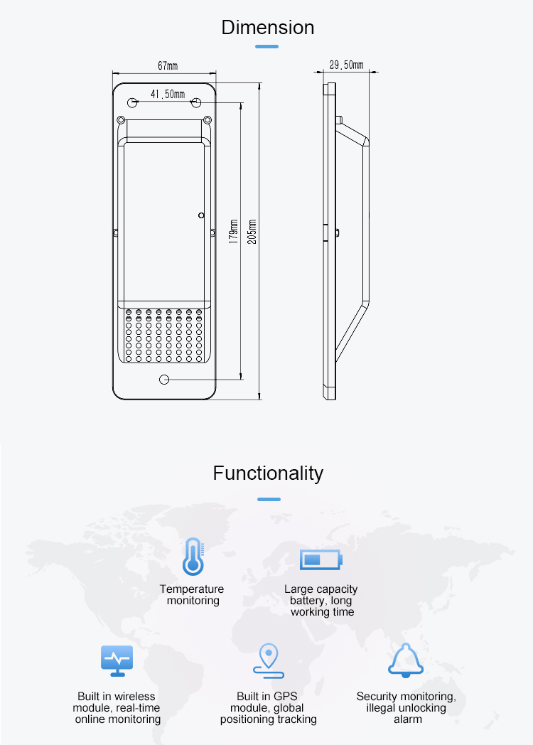 Свободная пластмасса отслежывателя GPS контейнера обслуживания IP67 с батареей 12000MAH