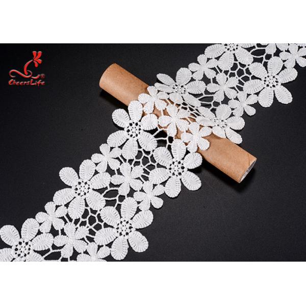 Красивой отделка шнурка цветка вышитая белизной для платья свадьбы