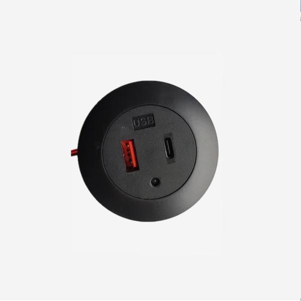 1 Ports Embedded Circular USB Type-C Socket for Charging Household Appliances 58*31MM