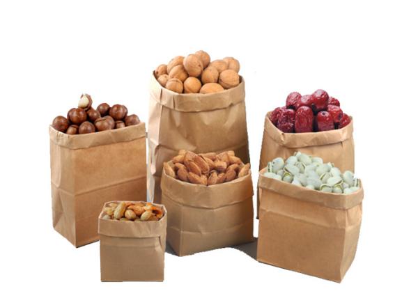 Flat Brown Kraft Heat Seal Bags  Customized Size Food Grade Delicate Flexo Print
