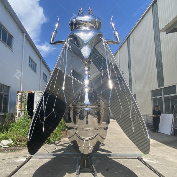 Polished Stainless Steel Artists Bee Sculpture 4.8m Height