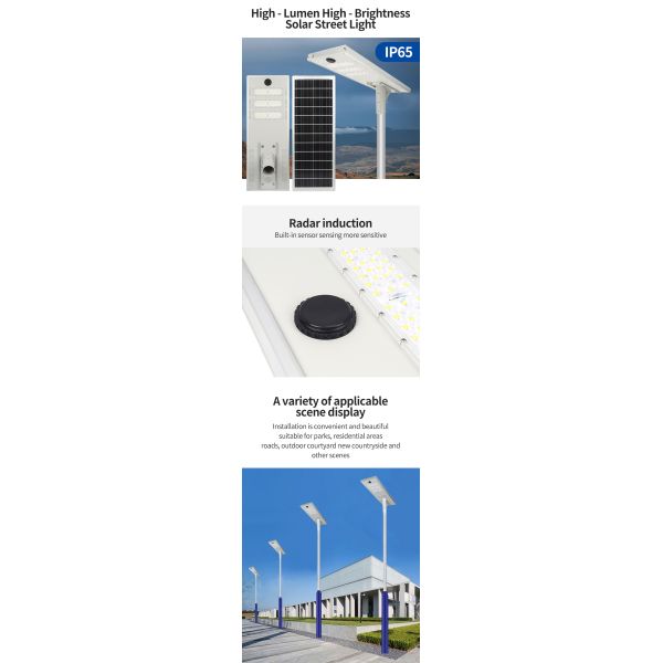 Aluminum All in One Solar Street Light IP65 Waterproof 300W 400W 500W