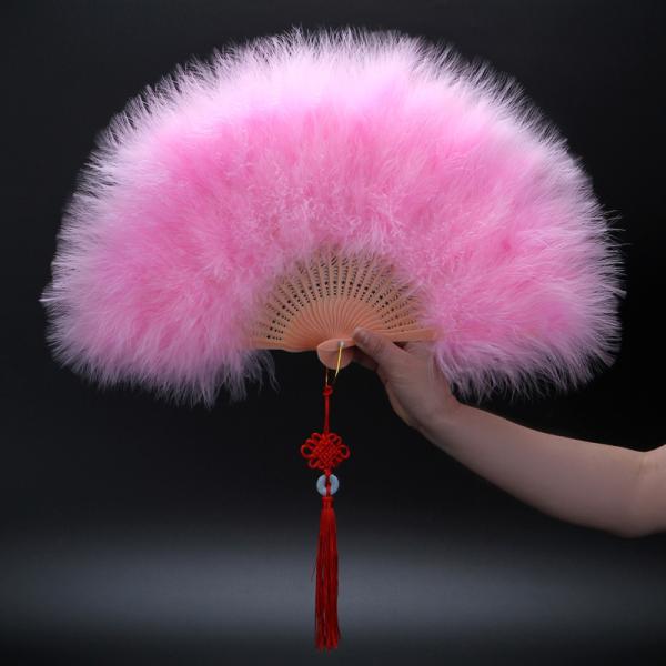 Y-Z Dance Performance Show Art Fan Holiday Party Photography Props Decorative Tassel Feather Big Hand Folding Fan