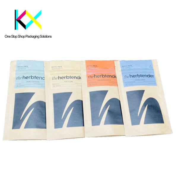 Recyclable Compostable Kraft Pouches Snack Packaging Bags EU Certified
