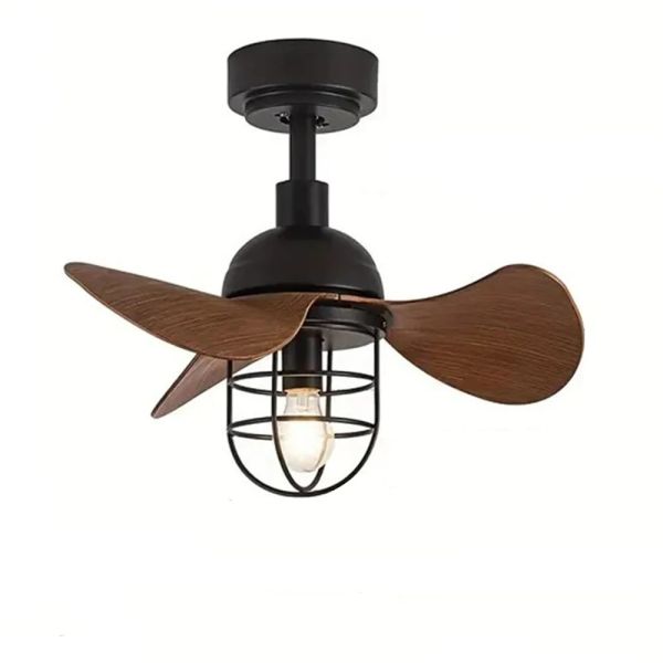 Low Floor Energy-saving Light With Fan Industrial Wood LED Ceiling Fan Light With Remote Control (WH-VLL-38)