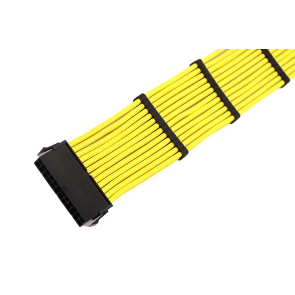 24Pin Braided Sleeved Extension Cord  Power Cords  Female Power Supply Extension Cable Cotton Cable 18AWG 300mm