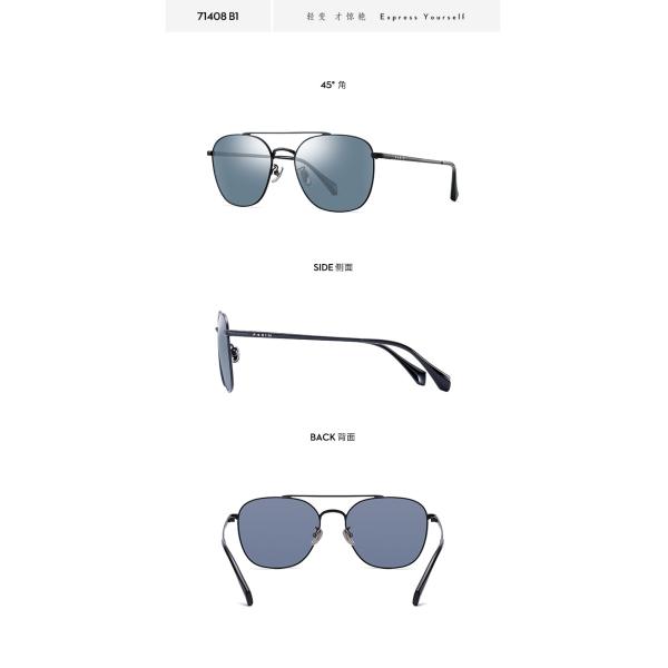 Unisex Metal Frame Polarized Sunglasses Square Grey Blue TAC Lens Silver