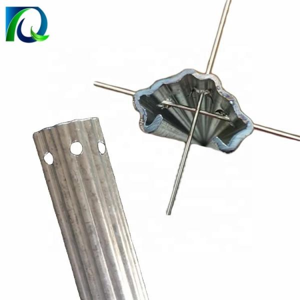 10FT High Zinc Coated Metal Plant Support Stakes With Three Round Holes
