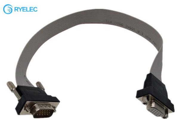 15pin conector plástico fêmea masculino VGA ao cabo de fita liso flexível de VGA HDB15 para eletrônico