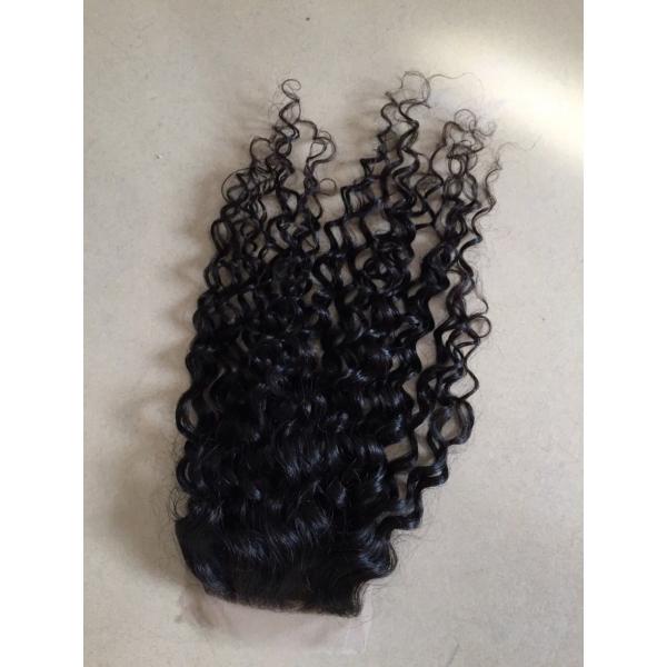 Chinese Remy Hair Lace Closure 8-20 Inches Water Wave Natural Color
