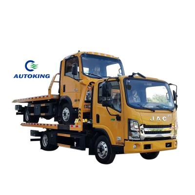 Flat Cargo Platform Wrecker Towing Truck 4*2 With Crawling Ladder