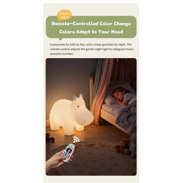LED Light Up Hippopotamus Chair for Kids – Waterproof Sensory Seating & Ambient Furniture