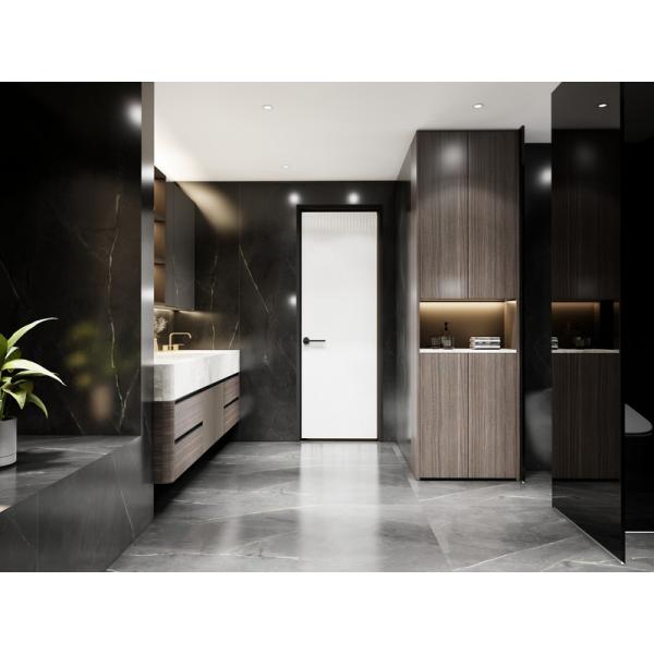 Elegant Gold-Accented SS Bathroom Cabinet Handle Free Bathroom Sink Cabinets