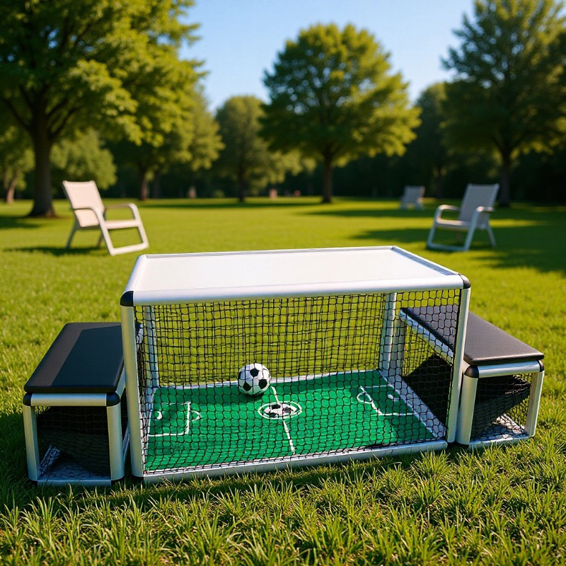 Interactive Metal Play Bench Football LED Light Subsoccer Under Table Soccer Game Machine with 1 Year Warranty English