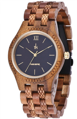 Black sandal quartz movement wood watch cheap price good quality timekeeper men wood watch