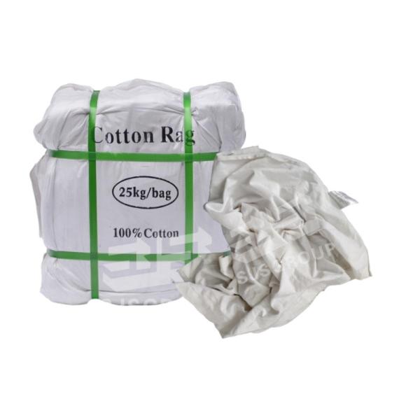 Industrial Cleaning Waste Cloth 5kg 10kg 20kg 25kg Bags of Rags Wiping Rags Cut Reused T-Shirt Industrial White Cotton R