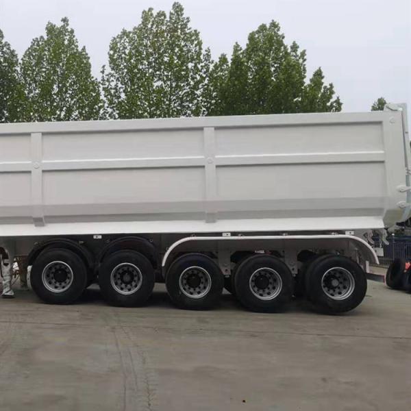Heavy Duty 5 Axles Rear Dump Semi Trailer For Road Construction