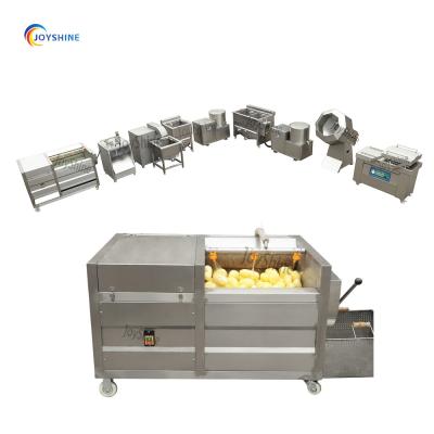 Processamento de batatas Batatas fritas congeladas Máquina de produção de linha de produção semi-automática