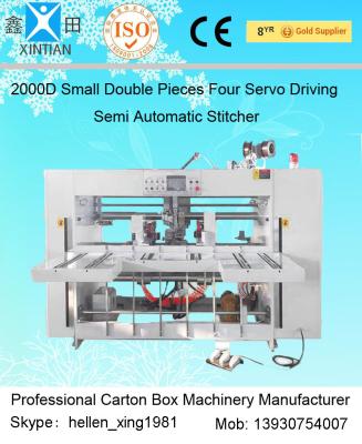 Double Pieces Carton Box Stitching Machine Manual Feeding 60 Pcs / Min