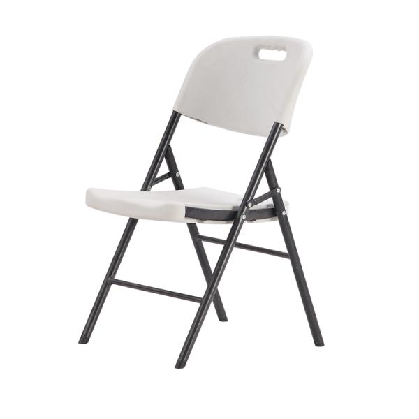 Foldable Plastic Chair and Metal Table Set for Outdoor Party Events Space-saving