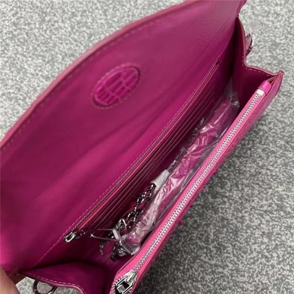 Authentic Crocodile Skin Women Envelop Clutch Genuine Alligator Leather Lady Chain Purse Bag Female Cross Shoulder Bag