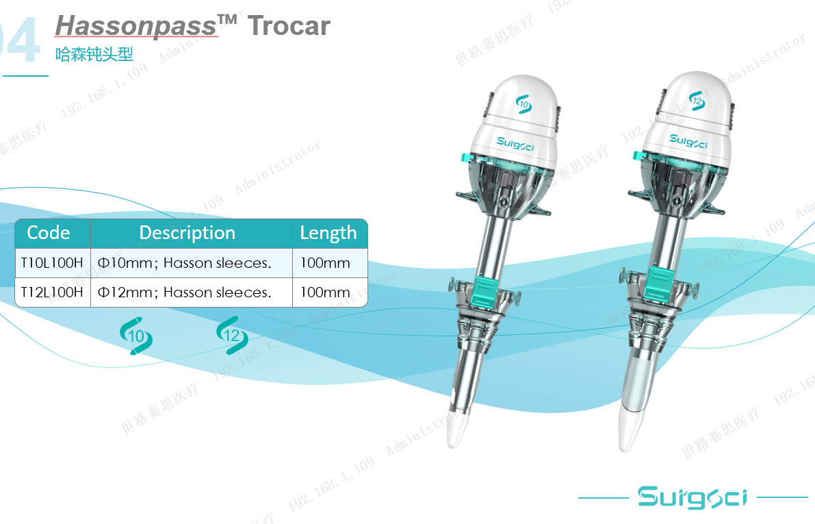Тупые хирургические инструменты пластиковое Trocar устранимое Hasson Trocar 10mm подсказки