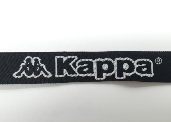 Kappa Black White Color Custom Woven Lanyards For Any Company Logo