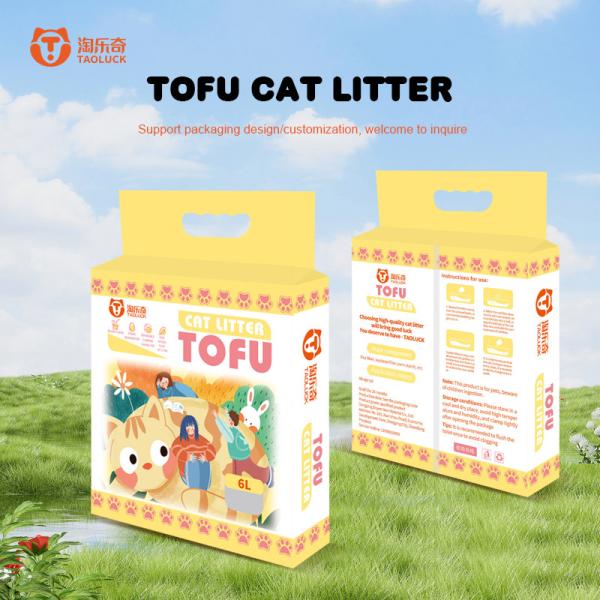 Wholesale Low Tracking Odor Inhibition One-Scoop Cleaning Tofu Cat Litter with Customizable Colors