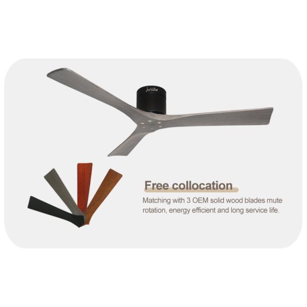 52 polegadas de controle remoto Ventiladores de teto Impressão de tela de seda Logotipo Facas de madeira simples