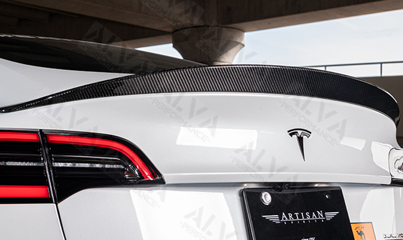 Tesla Model 3 2019 Dry Carbon Fiber Rear Spoiler Rear Wing Body Kits Lightweight Racing Upgrade